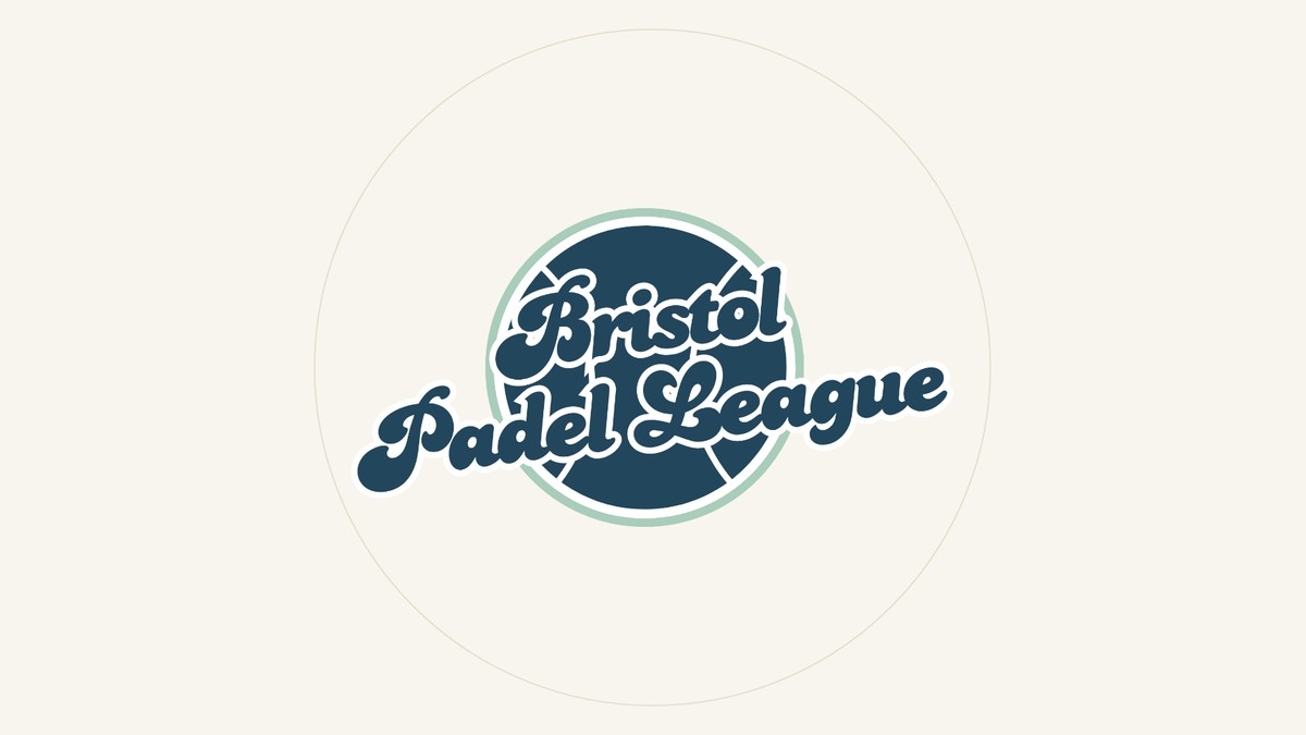 The Bristol Padel League logo on a dark blue background.