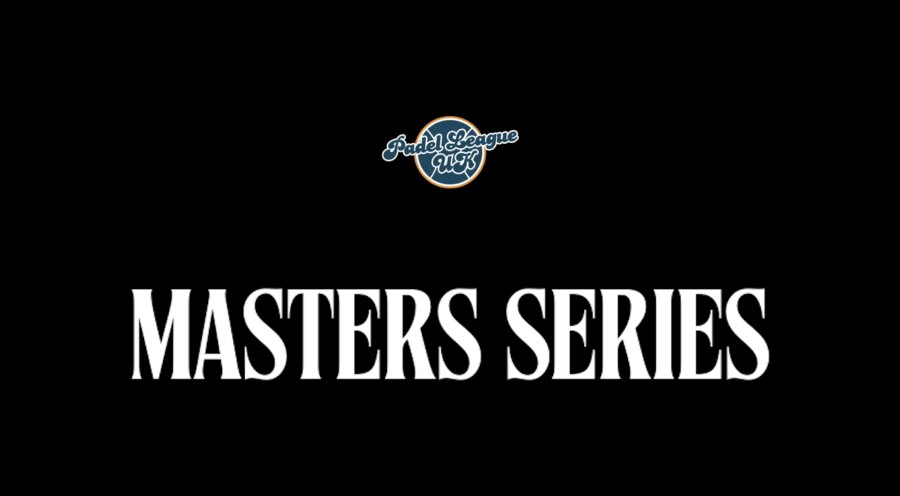 Padel League UK Masters Series logo on a black background.